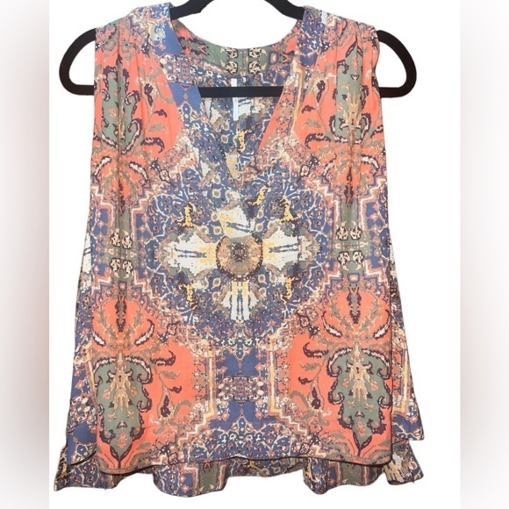EUC Free People Darcy Tapestry Tank Top Cropped XS X-Small Bohemian Cropped
